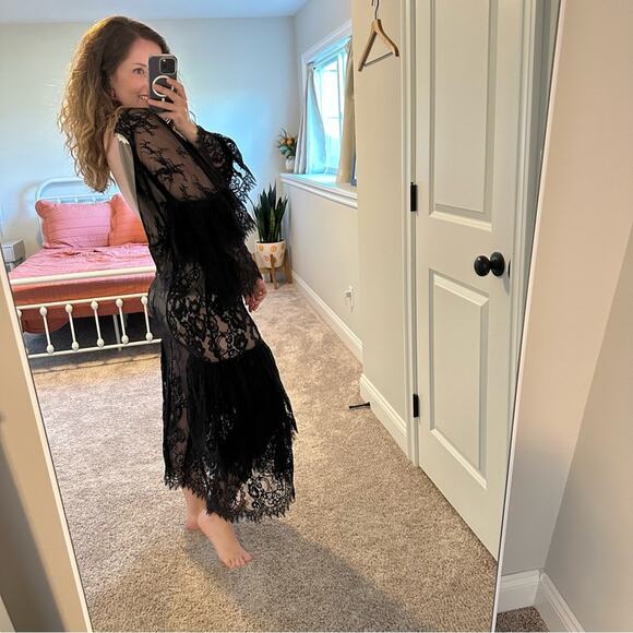 Revolve Stevie May Black Lace Maxi Dress Small - Picture 3 of 11